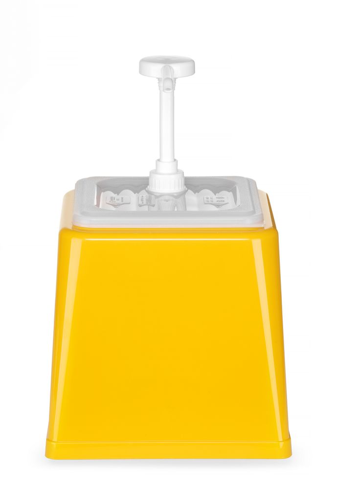 Sausdispenser met pomp, HENDI, 2,5L, Geel, 230x210x(H)327mm