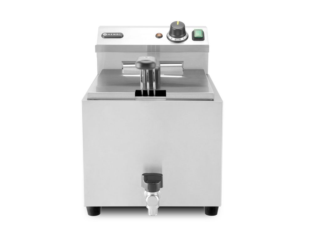 Friteuse XL met aftapkraan, HENDI, Profi Line, 10L, 400V/6600W, 300x585x(H)377mm