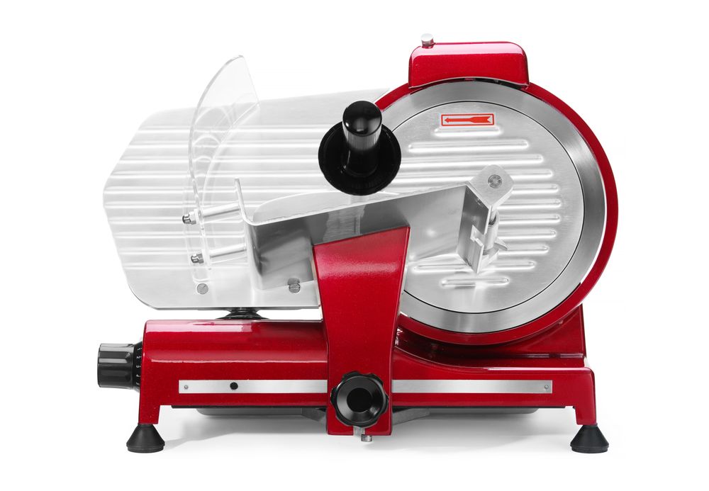Snijmachine Profi Line 250 rode uitvoering, HENDI, Profi Line, 230V/320W, 514x484x(H)373mm
