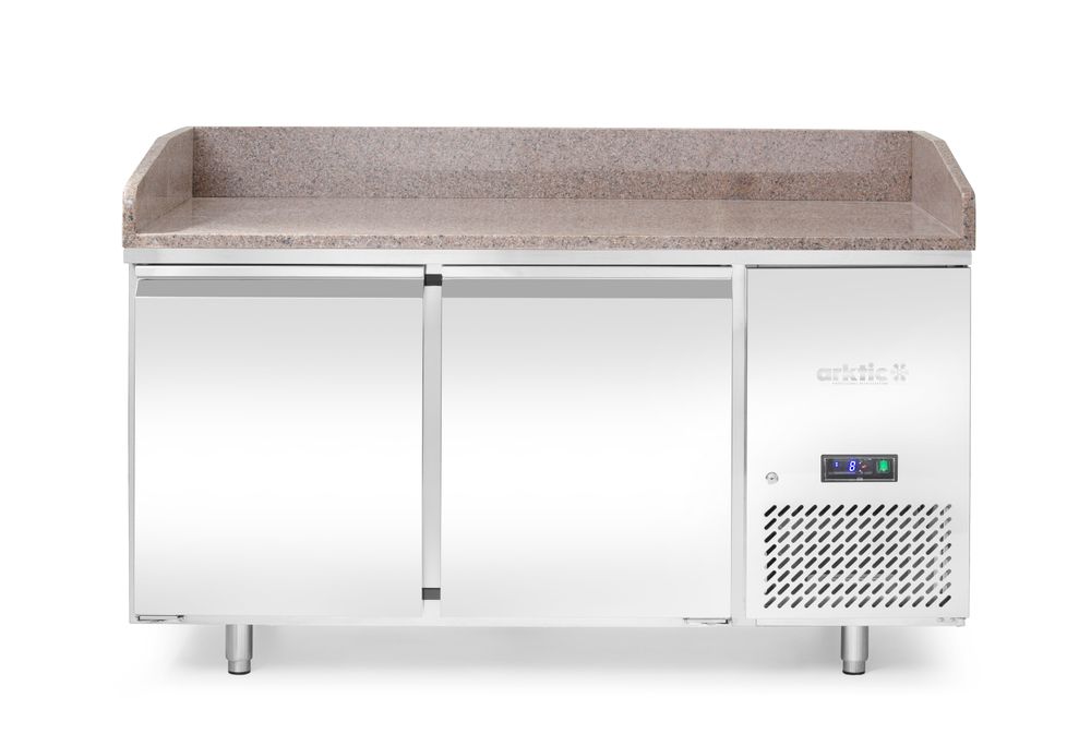 Pizzawerkbank met granieten werkblad, 2 deuren, Arktic, 250L, graniet, 230V/250W, 800x1510x(H)1050mm