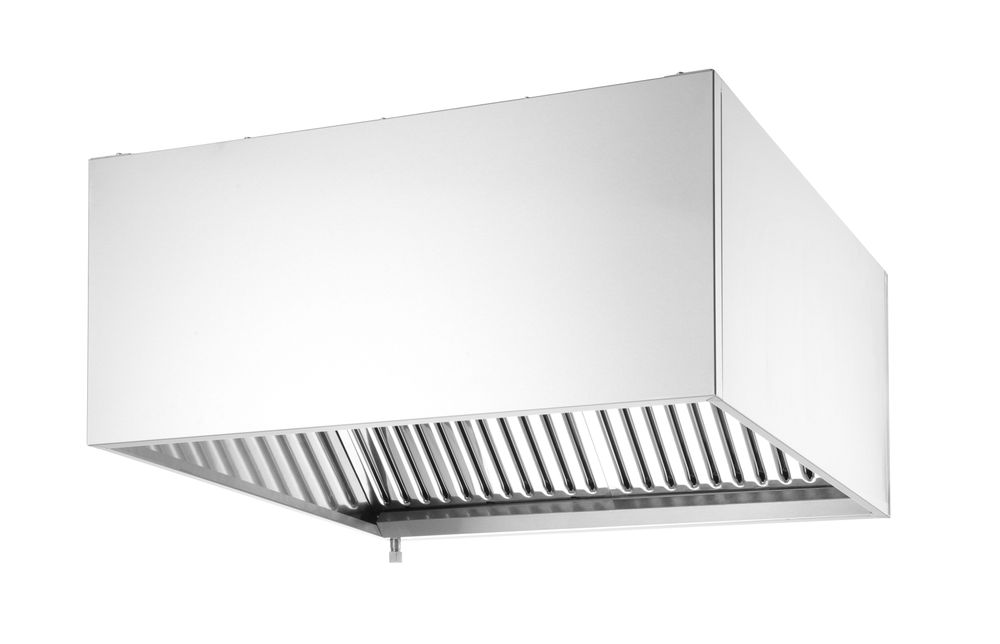 Wandgemonteerde afzuigkap - bevestigd met bouten, HENDI, Zilver, 1205x1000x(H)450mm, Rechthoekig