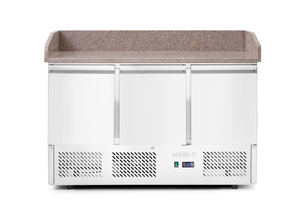 Pizzawerkbank met 3 deuren en koelvitrine 380+40L, Arktic, 254L, 230V/400W, 700x1400x(H)943mm