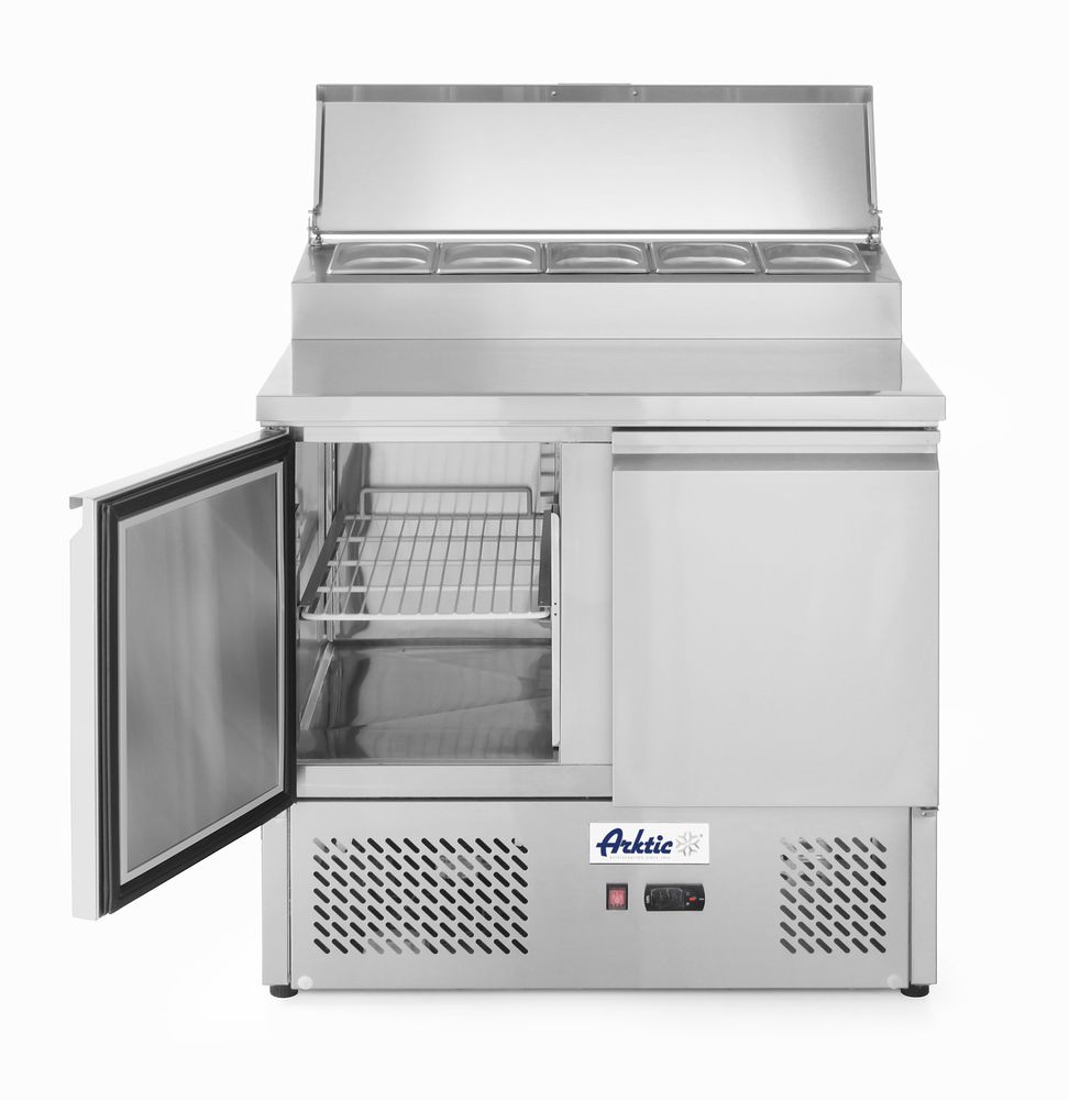 Saladette met 2 deuren en verhoogde GN vitrine 300L, Arktic, 169L, 230V/310W, 700x915x(H)1030mm