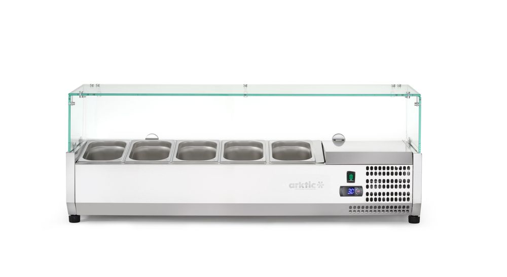 Opzetkoelvitrine GN 1/4, Arktic, 5x GN 1/4, GN 1/4, 22,5L, 230V/180W, 335x1205x(H)460mm