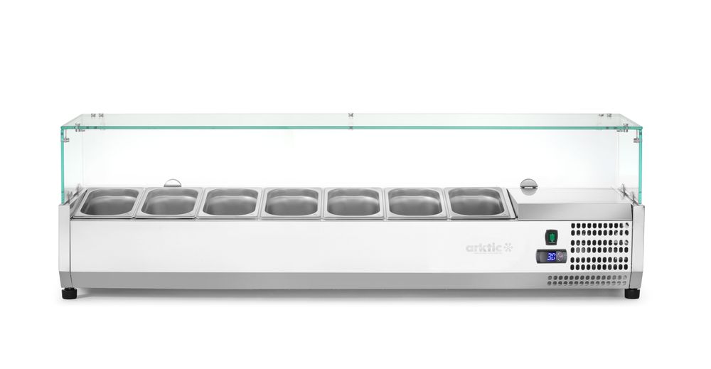 Opzetkoelvitrine GN 1/4, Arktic, 7x GN 1/4, GN 1/4, 31,5L, 230V/180W, 335x1505x(H)460mm