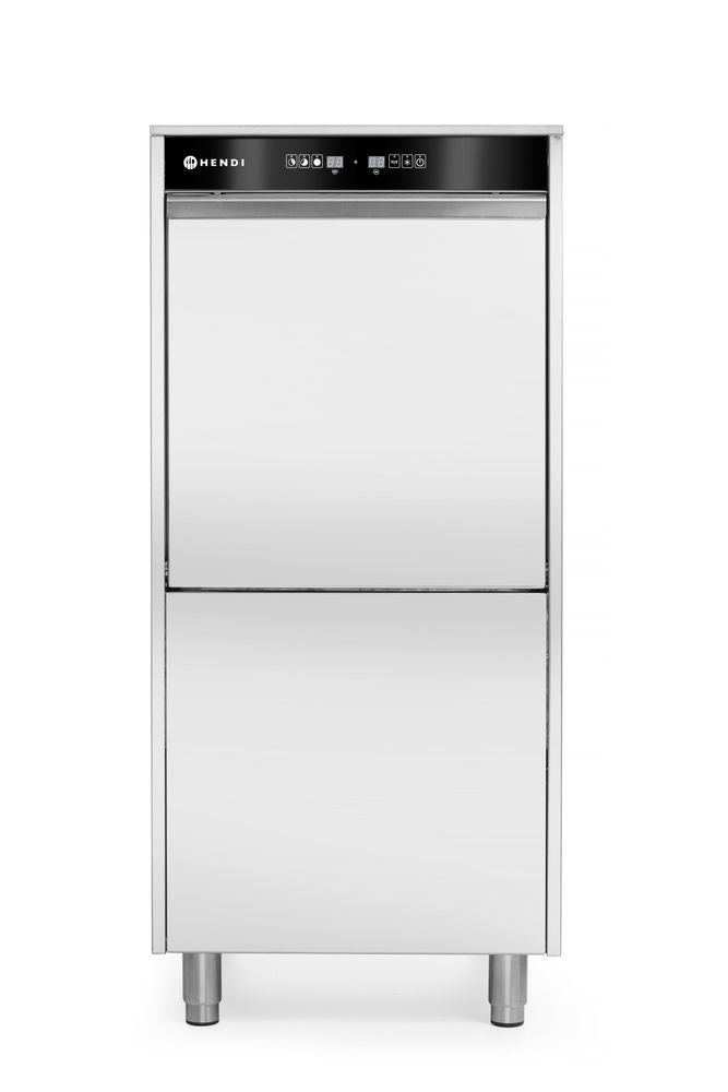 50x60 vaatwasser voor pannen en trays – met doseersysteem voor reinigingsmiddelen en afvoerpomp, HENDI, Kitchen Line, 400V/7100W, 595x777x(H)1335mm
