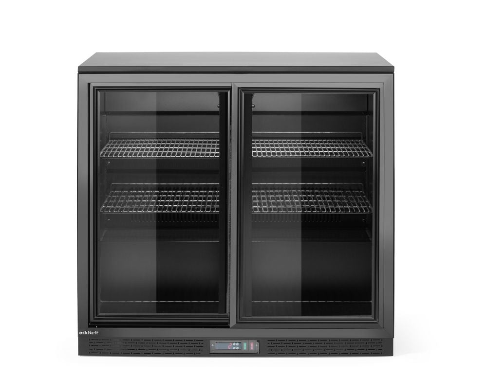 Backbar koelkast met schuifdeuren, Arktic, 158L, Zwart, 230V/160W, 520x900x(H)870mm