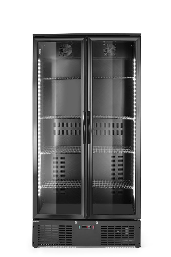 Backbar koelkast met dubbele deur, Arktic, 477L, Zwart, 230V/365W, 530x900x(H)1820mm