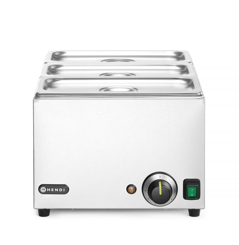 Set: Bain-marie RANGER + 3x GN 1/3 en deksel, HENDI, GN (H)150mm, GN 1/1, 230V/1000W, 590x332x(H)242mm