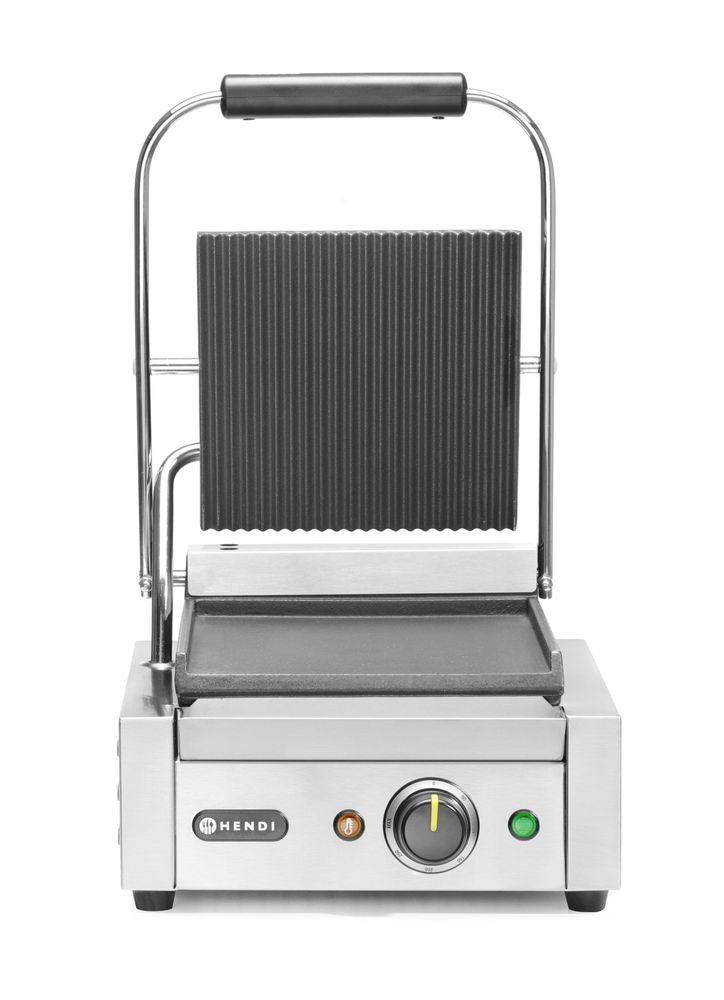 Contactgrill - enkel, HENDI, boven geribd, onder glad, 230V/1800W, 310x375x(H)216mm