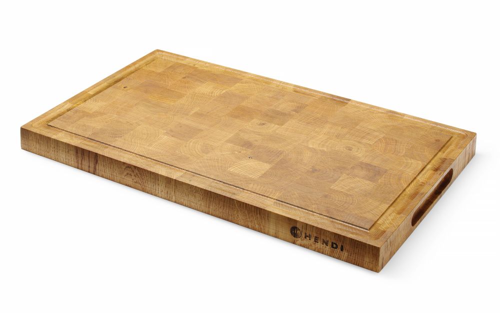 Eikenhouten serveerplank, eindnerf, HENDI, 325x265x(H)30mm, Rechthoekig
