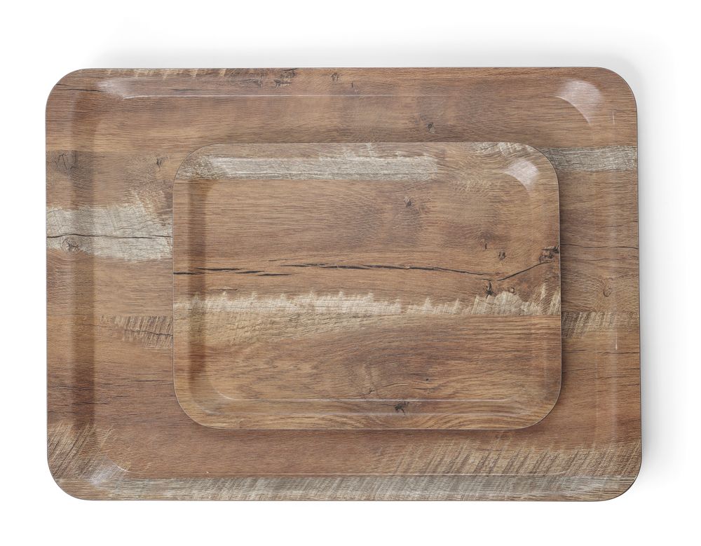 Dienblad van melamine met hout bedrukking, AmerBox, Hout, 240x340mm