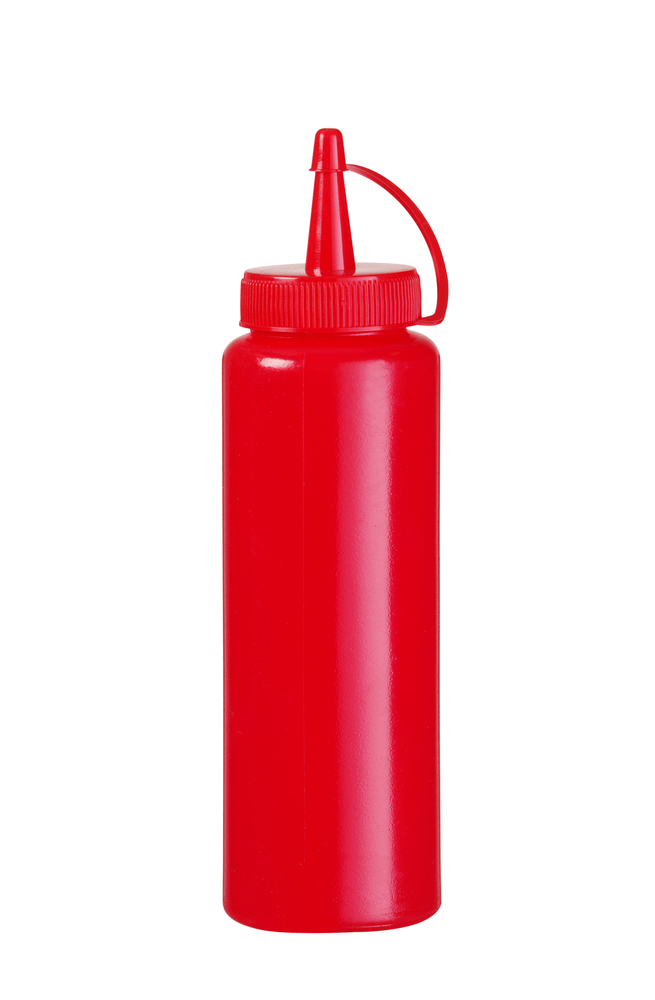 Doseer knijpfles, HENDI, 0,35L, Rood, ⌀55x(H)205mm