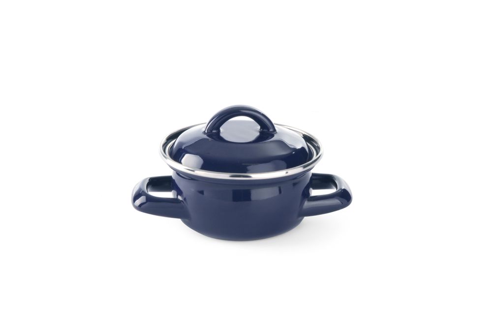 Soep- sauspannetje - met deksel, HENDI, 0,3L, Blauw, ⌀115x(H)90mm