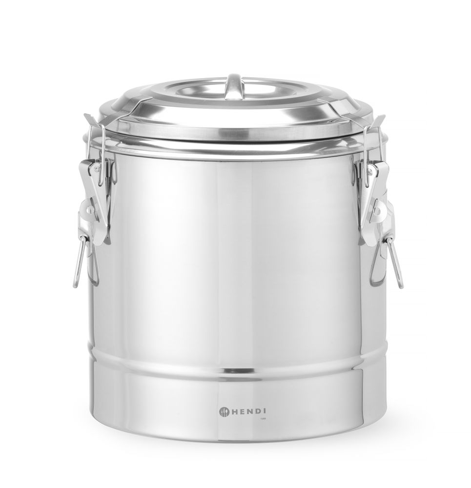 Geïsoleerde draagbare container, HENDI, Kitchen Line, 11L, Zilver, ⌀300x(H)345mm