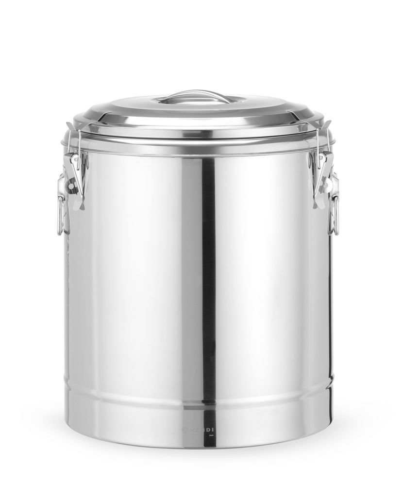 Geïsoleerde draagbare container, HENDI, Kitchen Line, 36L, Zilver, ⌀400x(H)500mm
