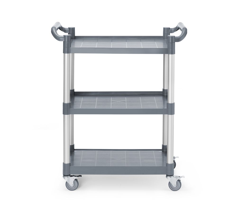 Serveerwagen van polypropyleen - 3 planken, klein , AmerBox, 800x420x(H)945mm
