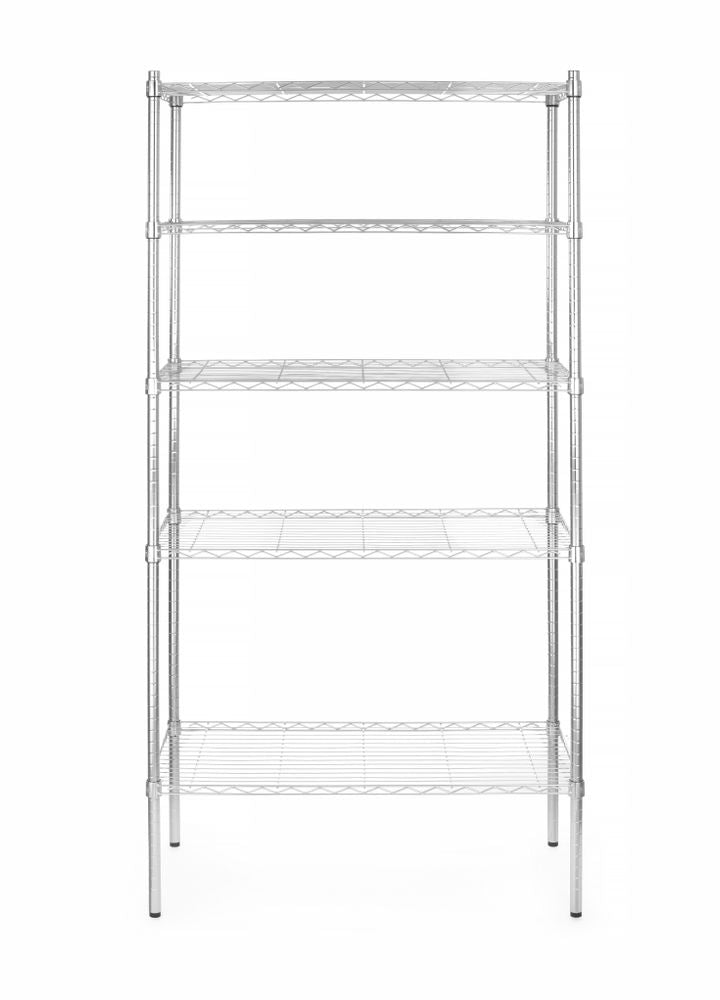 Opbergrek met 5 schappen, HENDI, Chroom, 910x455x(H)1830mm