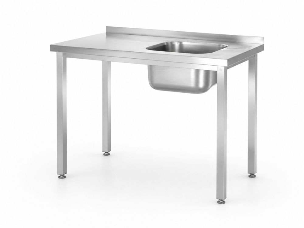 Spoeltafel, met bouten, HENDI, Kitchen Line, Spoelbak aan de rechterkant, 800x600x(H)850mm
