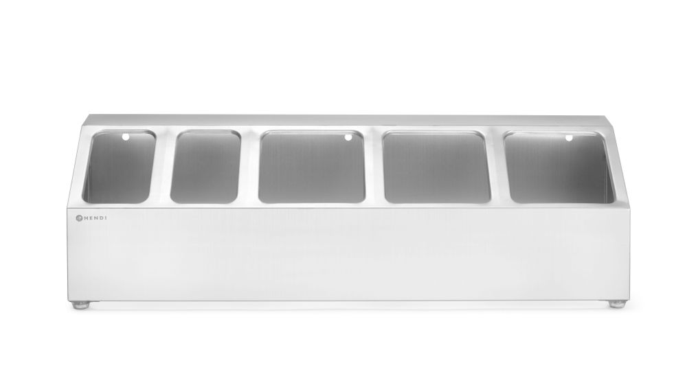 Gastronormbak houder, HENDI, 5 compartimenten, 745x245x(H)215mm