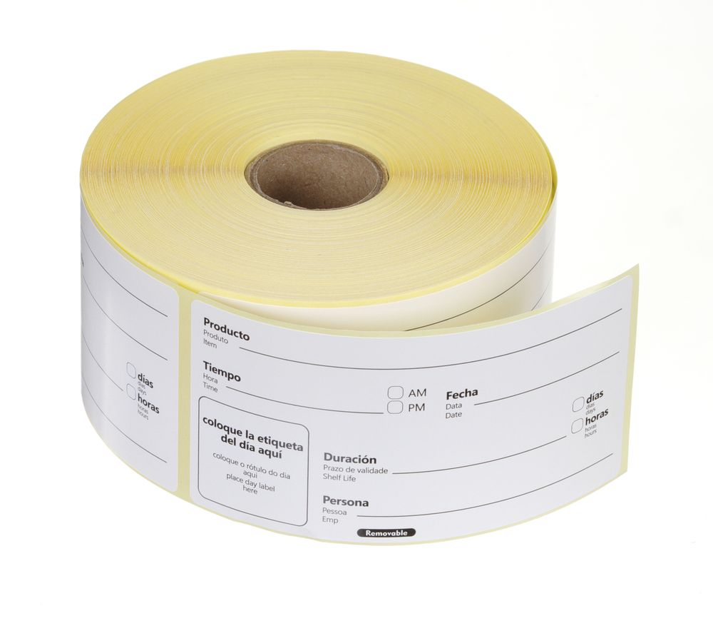 Houdbaarheidsstickers, multifunctioneel, eenvoudig te verwijderen, HENDI, Wit, 500 st., 100x50mm
