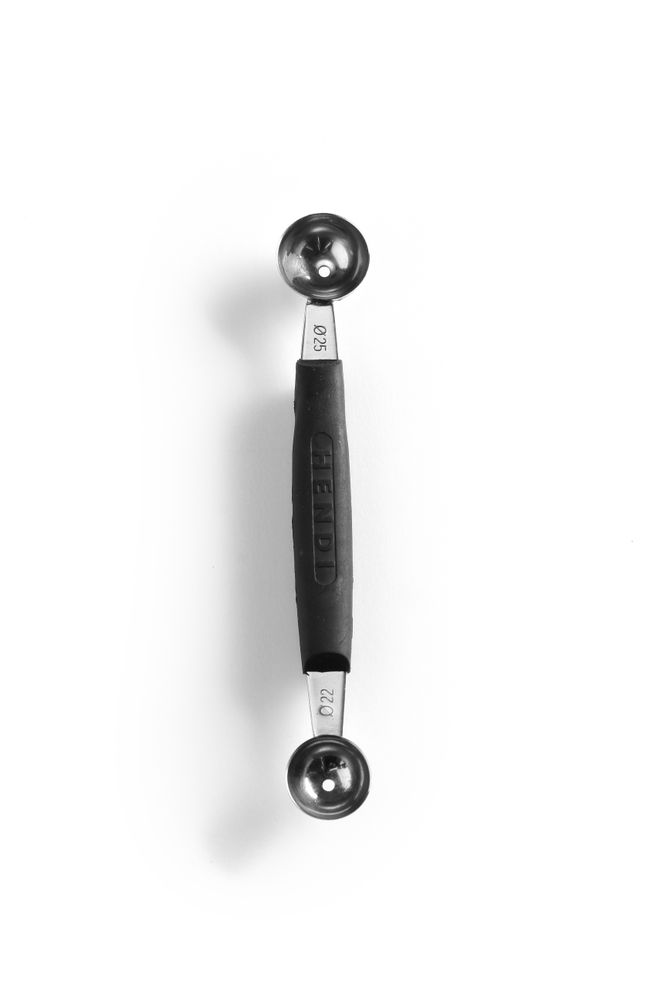 Meloenbolletjeslepel dubbel, HENDI, ø 22-25 mm, Zwart, (L)165mm