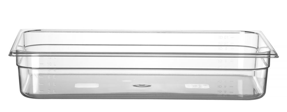Container GN 1/1 polycarbonaat, HENDI, Profi Line, GN 1/1, 14L, Transparant, 530x325x(H)100mm