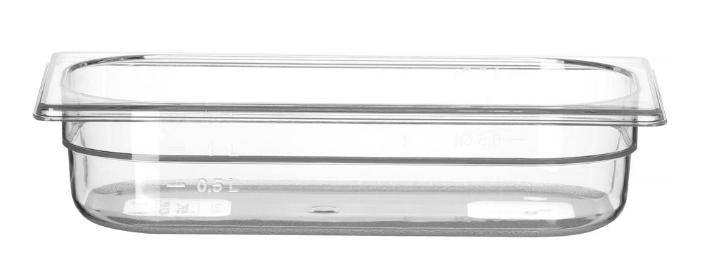 Container GN 1/3 polycarbonaat, HENDI, Profi Line, GN 1/3, 2,5L, Transparant, 325x176x(H)65mm
