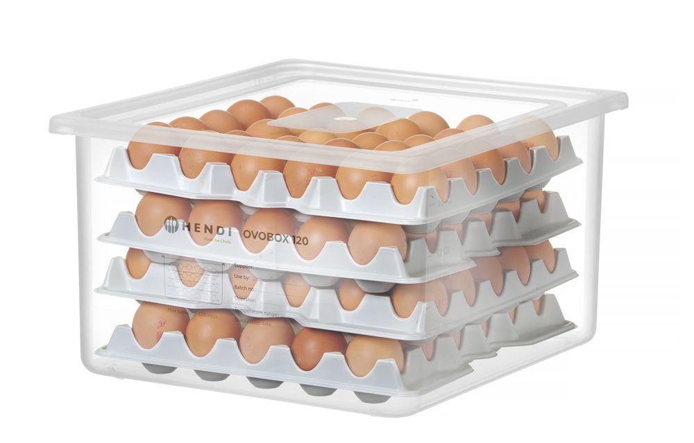 Eiercontainer HENDI OVOBOX 120, HENDI, GN 2/3, 18L, 355x325x(H)200mm, Rechthoekig