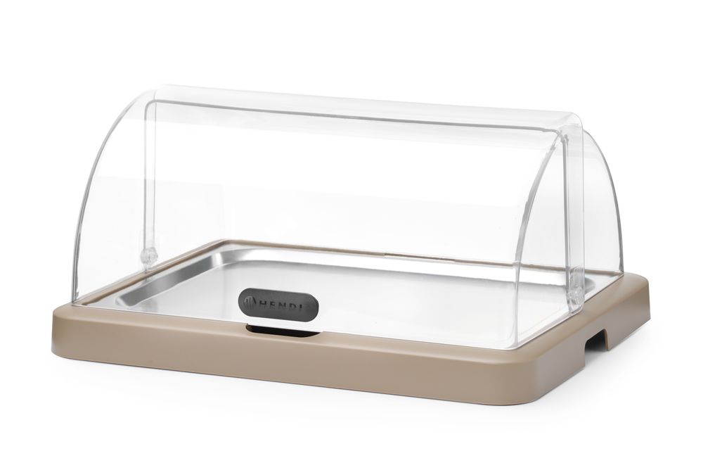 Koeldisplay met rolltop “Duo” UNIQ, HENDI, designed by Robert Bronwasser, Enkel, Beige, 460x355x(H)220mm, Rechthoekig