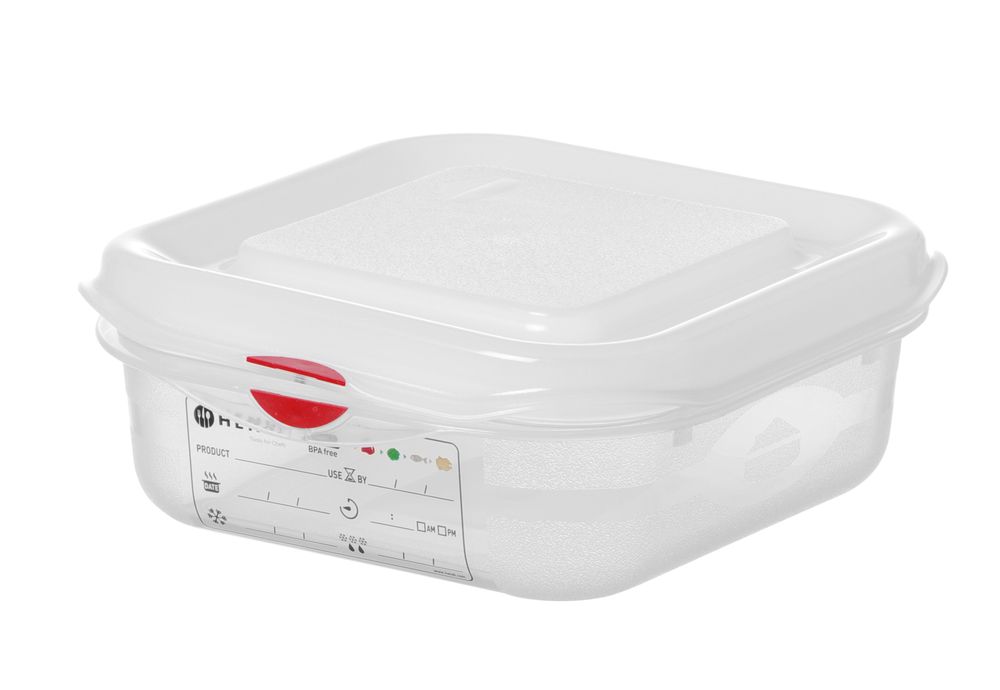 GN 1/6 container, polypropyleen, HENDI, GN 1/6, 1,1L, Transparant, 176x162x(H)65mm, Rechthoekig