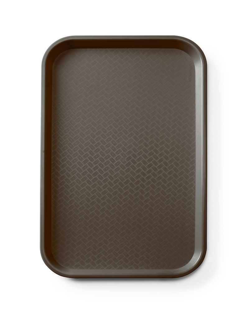 Fastfooddienblad polypropyleen GN 1/1, AmerBox, GN 1/1, Bruin, 530x325x(H)20mm, Rechthoekig