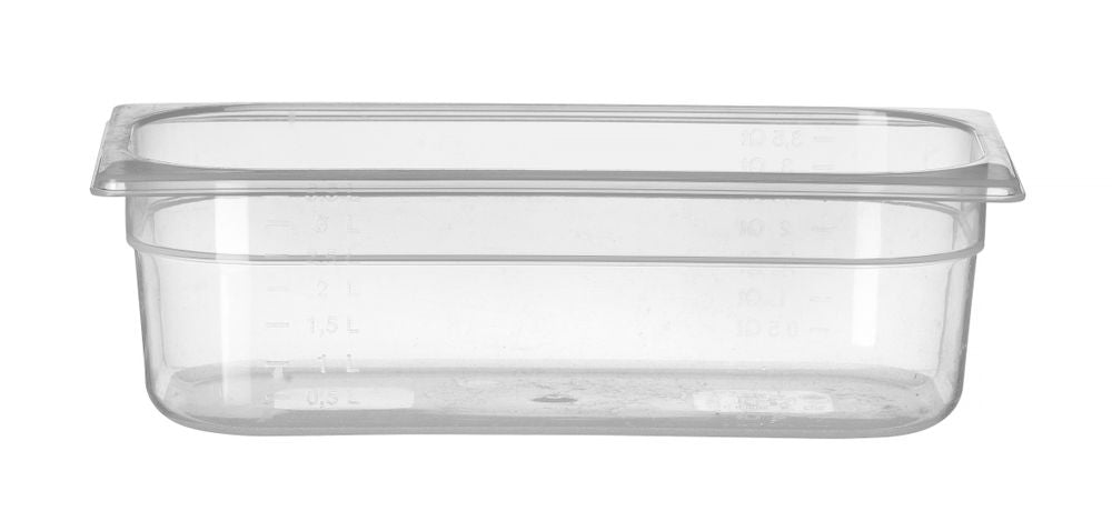 Container GN 1/3 polypropyleen, HENDI, Profi Line, GN 1/3, 3,5L, Transparant, 325x176x(H)100mm