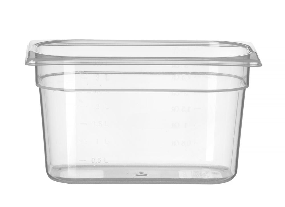 Container GN 1/4 polypropyleen, HENDI, Profi Line, GN 1/4, 3,5L, Transparant, 265x162x(H)150mm