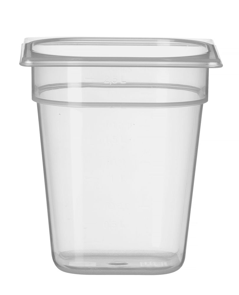 Container GN 1/6 polypropyleen, HENDI, Profi Line, GN 1/6, 2,5L, Transparant, 176x162x(H)200mm