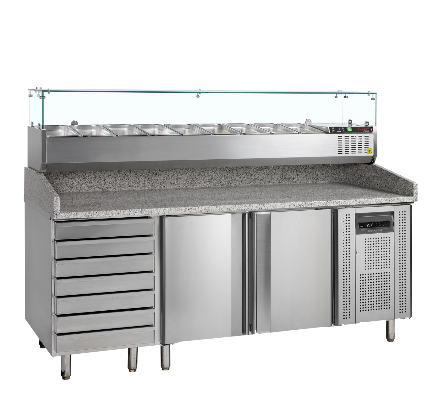 PT1310 + GVC38-200 Pizzatafel incl. unit voor toppings