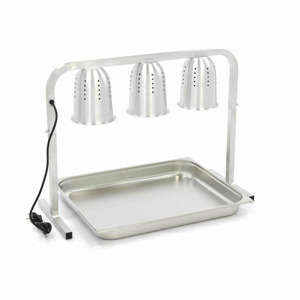 Warmtebrug - 3 Lampen - incl. Lampen en 1x 2/1 GN Bak