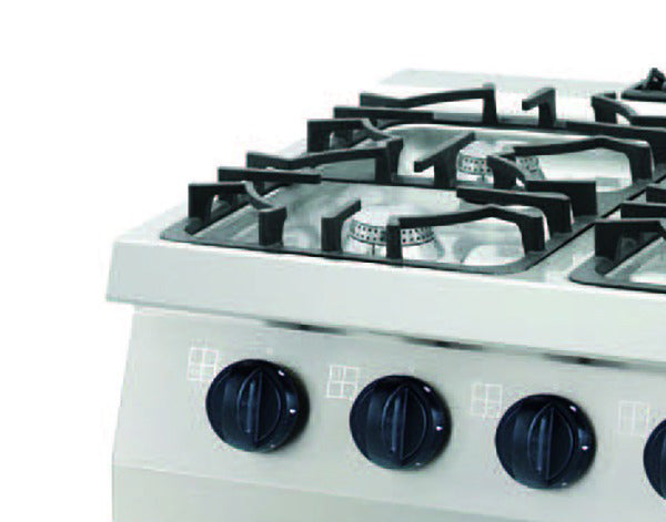 Heavy Duty Fornuis - 4 Pitten - Dubbel - 70 cm Diep - 31 kW - Gas met Oven