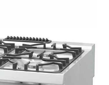 Heavy Duty Kookplaat - 4 Pitten - Dubbel - 70 cm Diep - 24 kW - Gas