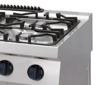 Heavy Duty Fornuis - 4 Pitten - Dubbel - 70 cm Diep - 30 kW - Gas incl. Elektrische Oven