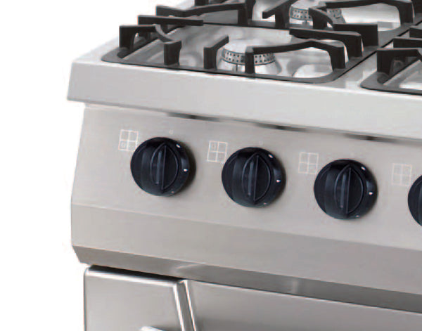 Heavy Duty Fornuis - 4 Pitten - Dubbel - 70 cm Diep - 33 kW - Gas incl. Elektrische Oven