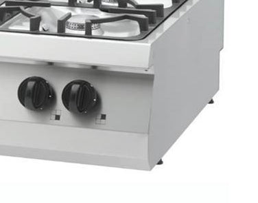 Heavy Duty Kookplaat - 4 Pitten - Dubbel - 70 cm Diep - 27 kW - Gas