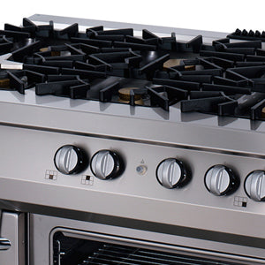 Premium Fornuis - 6 Pitten - Driedubbel - 90 cm Diep - incl. Oven - Gas