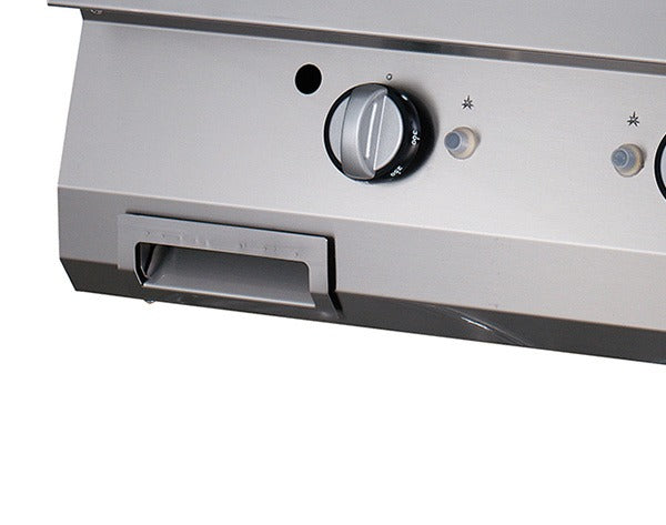 Premium Grillplaat - Half Gegroefd Chroom - Dubbel - 90 cm Diep - Gas