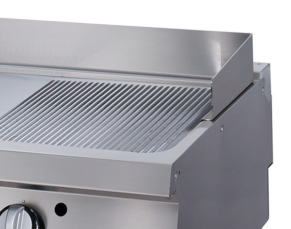 Premium Grillplaat - Half Gegroefd Chroom - Dubbel - 90 cm Diep - Gas