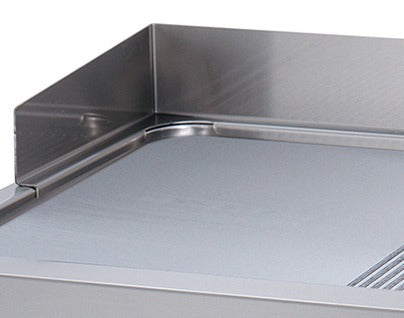Premium Grillplaat - Half Gegroefd Chroom - Dubbel - 90 cm Diep - Gas