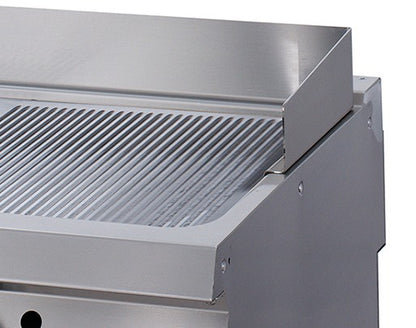 Premium Grillplaat - Half Gegroefd Chroom - Dubbel - 90 cm Diep - Elektrisch