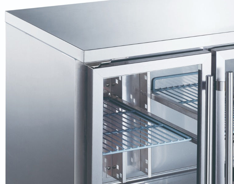 Koelwerkbank - 136 cm - 2 Glazen Deuren