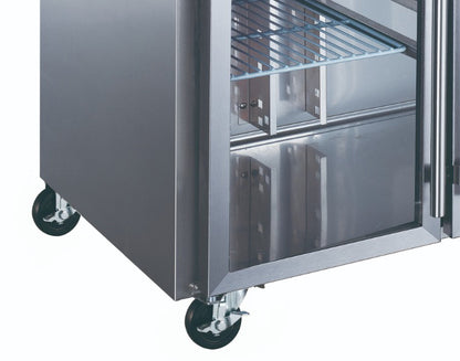 Koelwerkbank - 136 cm - 2 Glazen Deuren