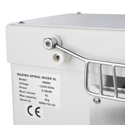Spiraalkneder - 8 L - 4,5 Kg Deeg - Wit